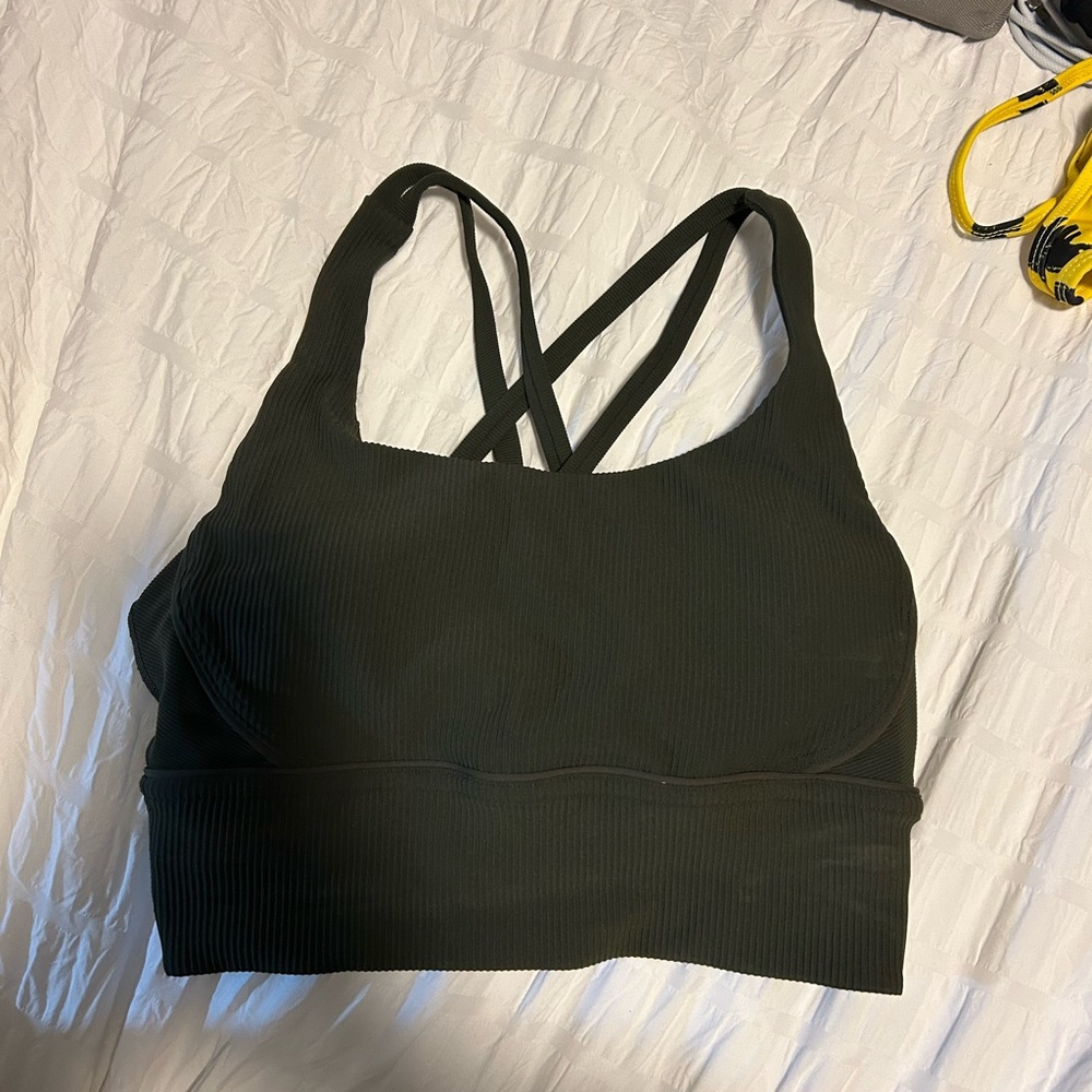 NEW Lululemon Ribbed Green Strappy Sports Bra